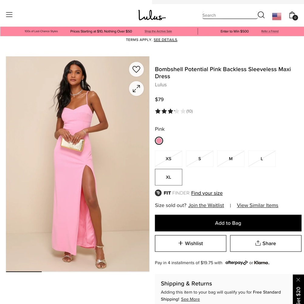 Bombshell Potential Pink Backless Sleeveless Maxi Dress